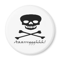 Black Pirate Aaarrrggghhh magnets by fullofNuts Black Pirate Aaarrrggghhh magnets