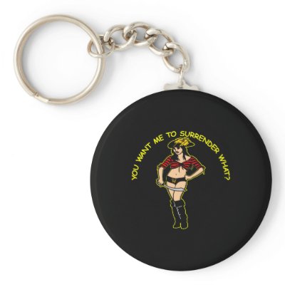 Black Pirate Girl Surrender What Key Chain by WhiteTiger_LLC