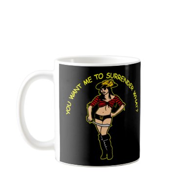 Black Pirate Girl Surrender What Mug by WhiteTiger_LLC