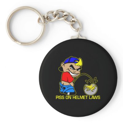 Black Piss Helmet Laws Keychains by WhiteTiger_LLC