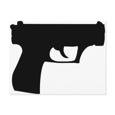 black pistol - gun post card by Tomaniac
