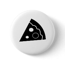 Black Pizza Pinback Buttons