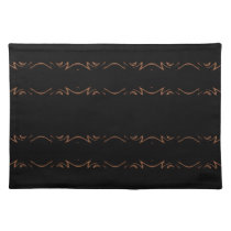 Black Placemat with Brown Decorative Stripes placemats
