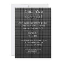 Black Plaid Invitation