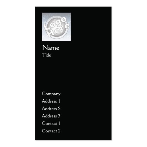 Black Plain Vertical - Business Business Card