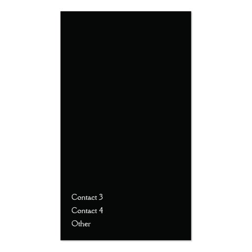 Black Plain Vertical - Business Business Card (back side)