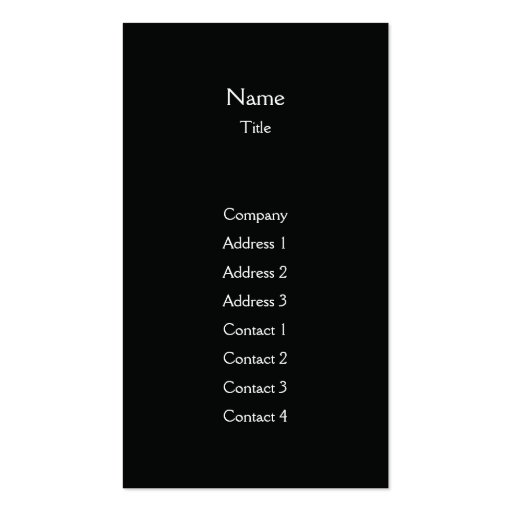 Black Plain Vertical - Business Business Card (front side)