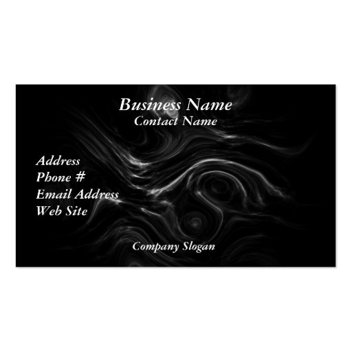 Black Plasma Energy Abstract Art Business Cards (front side)