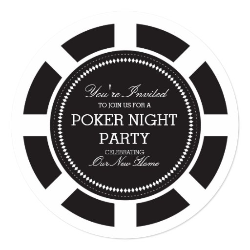 Black Poker Chip Game Night Party Invitation | Zazzle