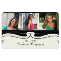 Black polka dot 3 photo custom graduation magnet premiumfleximagnet