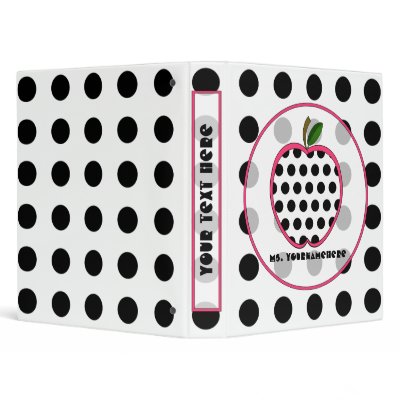 Black Polka Dot Apple Fashion Teacher Binder by thepinkschoolhouse