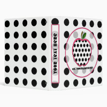 Black Polka Dot Apple Fashion Teacher Binder