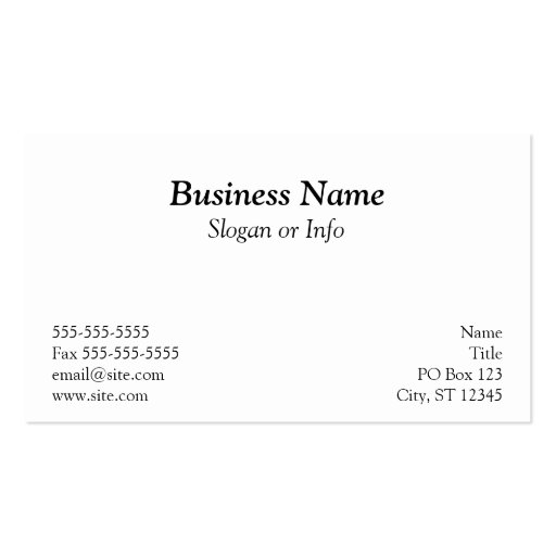 Black Polka Dot Business Card (front side)