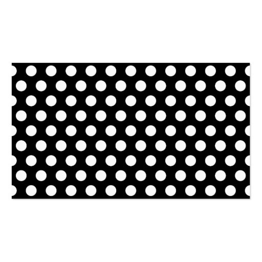 Black Polka Dot Business Card Template (back side)