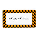 Black Polka Dot Custom Halloween Label