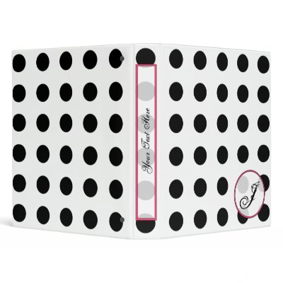 Black Polka Dot Fashion Monogram Binder by thepinkschoolhouse