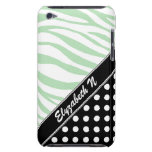 Black Polka Dot Green Zebra Print iPod Touch Case