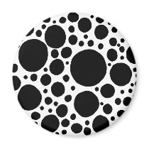 Black Polka-dot Magnet by DesignerGal Black Polka-dot Magnet