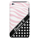 Black Polka Dot Pink Zebra Print iPod Touch Case