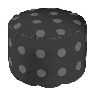 Black Polka-dot Pouf Round Pouf