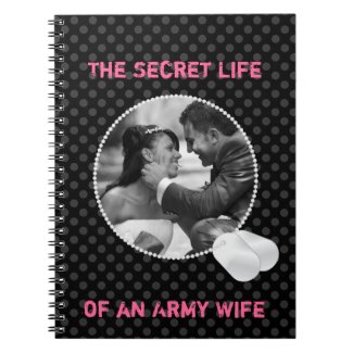 Black Polka Dots and Dog Tags Frame Notebook notebook