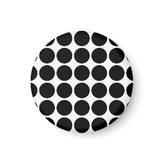Black Polka Dots on White 2 Inch Square Magnet