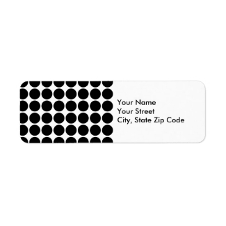Black Polka Dots on White return address label