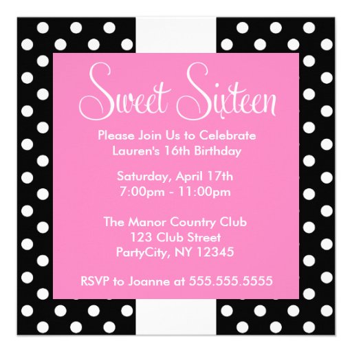 Black Polka Dots Personalized Announcement