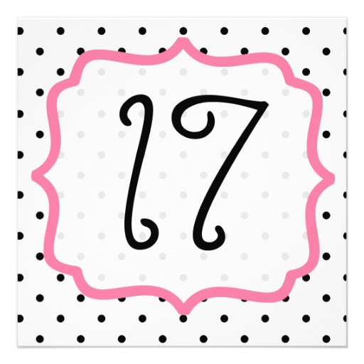 Black Polka Dots & Pink Birthday Party Invitation