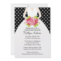 Black Polka Dotted Bride Bridal Shower Invitation by celebrateitinvites Black Polka Dotted Bride Bridal Shower Invitation