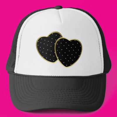 Black Polka Dotted Hearts Trucker Hats Zazzle_hat Black Polka Dotted Hearts Trucker Hats Zazzle_hat