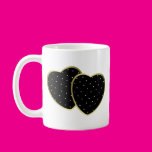 Black Polka Dotted Hearts Coffee Mug
