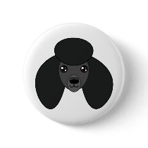 Black Poodle Button by JustDogs Black Poodle Button