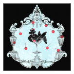 Black Poodle Champagne n Cherries Custom Invite