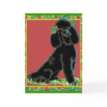 Black Poodle Christmas & Holiday Cards with Holly