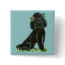 Black Poodle Christmas Holly Art Gifts & Cards Pinback Buttons