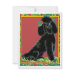 Black Poodle Christmas Holly Art Gifts & Cards Custom Invitation
