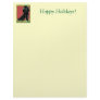 Black Poodle Christmas Holly Art Gifts & Cards Custom Letterhead