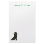 Black Poodle Christmas Holly Art Gifts & Cards Customized Stationery