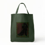 Black Poodle Christmas Holly Art Tote Bag
