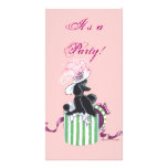Black Poodle Hatbox Retro Art Print Photo Cards