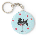 Black Poodle in Champagne Glass n ... - Customized Keychains