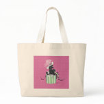 Black Poodle in Hatbox Vintage Style Bag