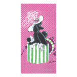 Black Poodle in Hatbox Vintage Style Personalized Photo Card