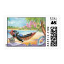 Black Poodle in Hawaii Beach Scene Postage stamps