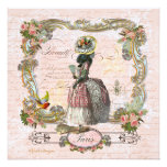 Black Poodle  in Marie Antoinette Costume Invitations