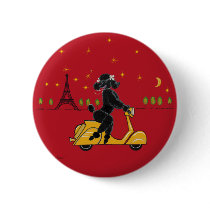 Black Poodle in Paris and Scooter buttons