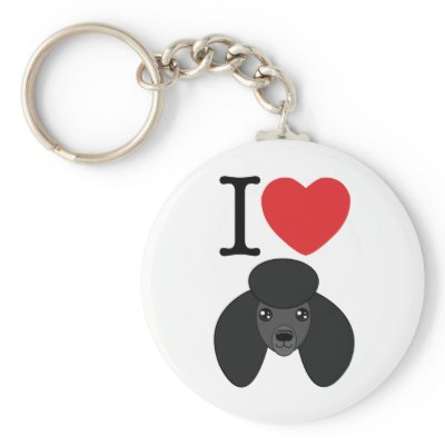 Black Poodle Keychain by JustDogs