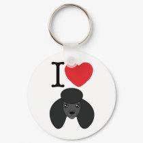 Black Poodle Keychain by JustDogs Black Poodle Keychain
