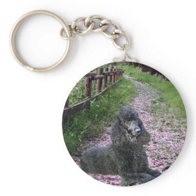 Black Poodle Keychain Flowers by normagolden